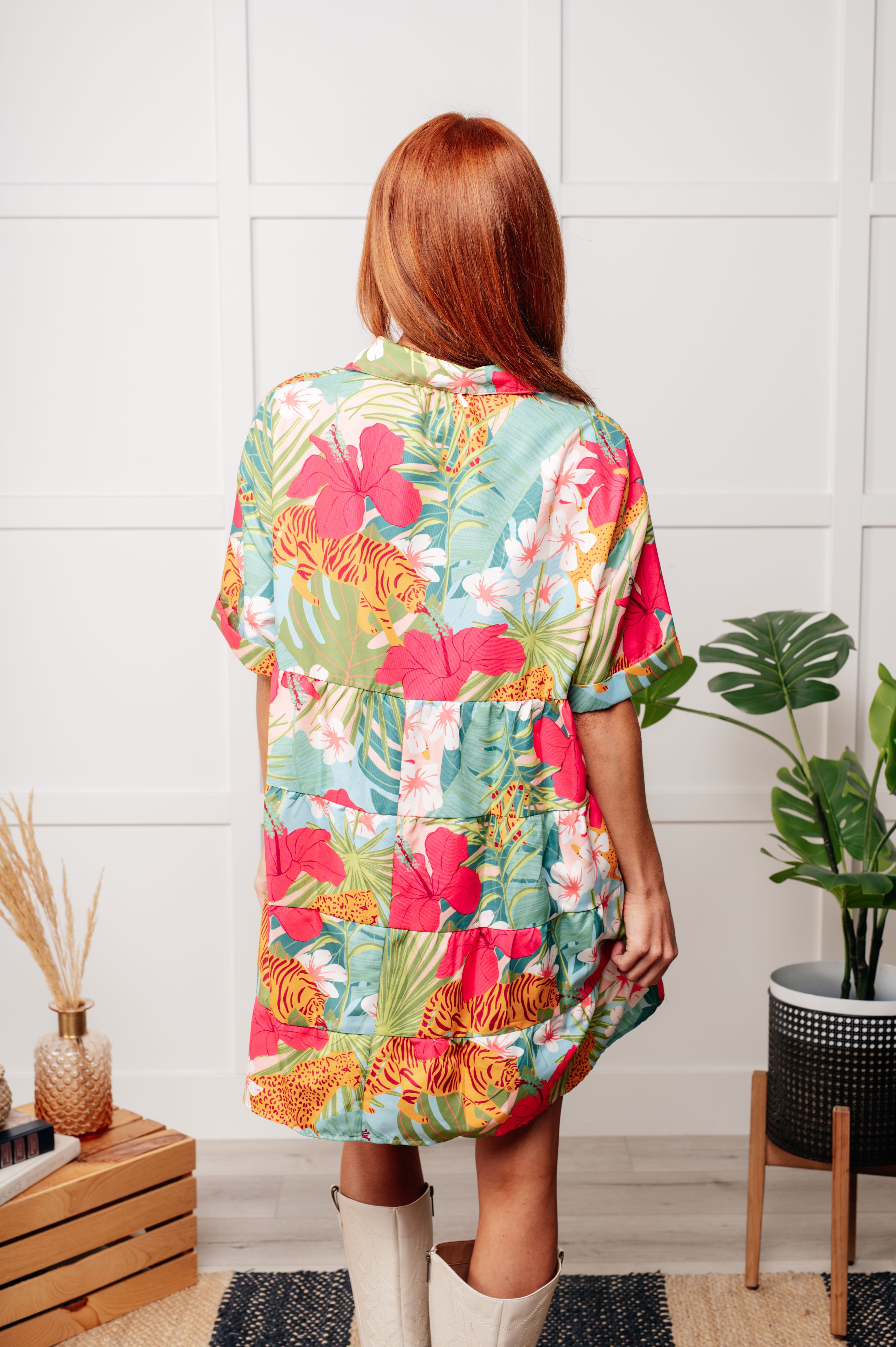 Mother Nature's Recipes Collared Dress in Green Dresses Ave Shops- Tilden Co.