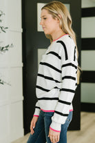 Much to My Relief Striped Sweater Womens Ave Shops- Tilden Co.