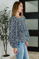 Muse Moves High Neck Peplum Blouse in Black Womens Ave Shops- Tilden Co.