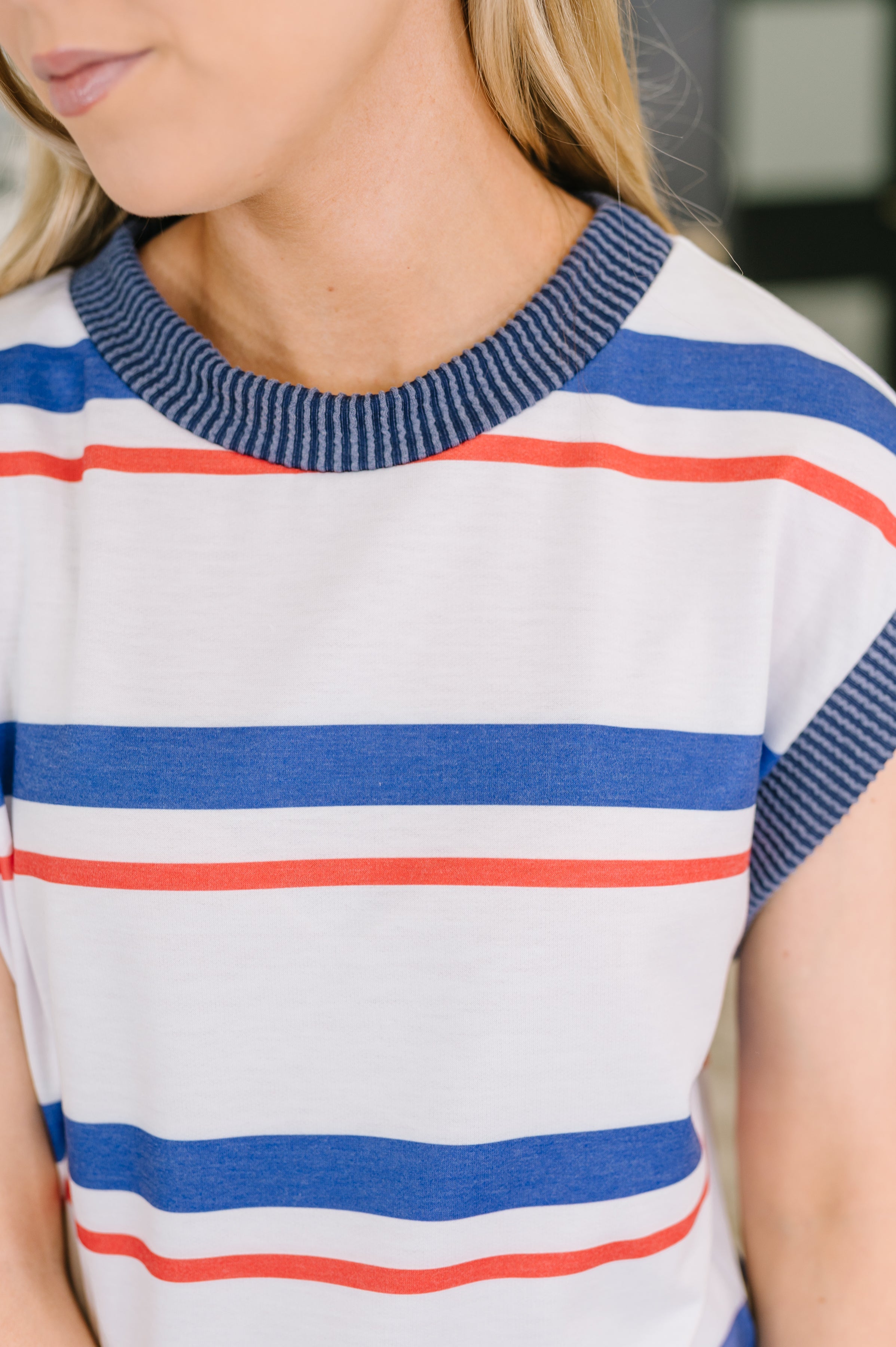 National Beauty Sleeveless Striped Top Womens Ave Shops- Tilden Co.