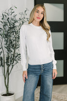 Necessary Closet Space Long Sleeve Top in White Womens Ave Shops- Tilden Co.