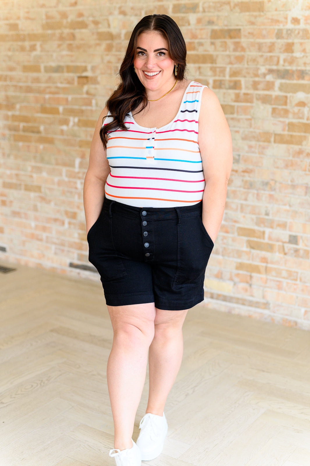Need A Favor Colorful Henley Tank Tops Ave Shops- Tilden Co.
