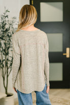 Never Been So Sure Lace Accent Henley Top in Taupe Womens Ave Shops- Tilden Co.