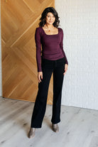 Never Imitated Long Sleeve Top in Cassis    Tops Ave Shops- Tilden Co.