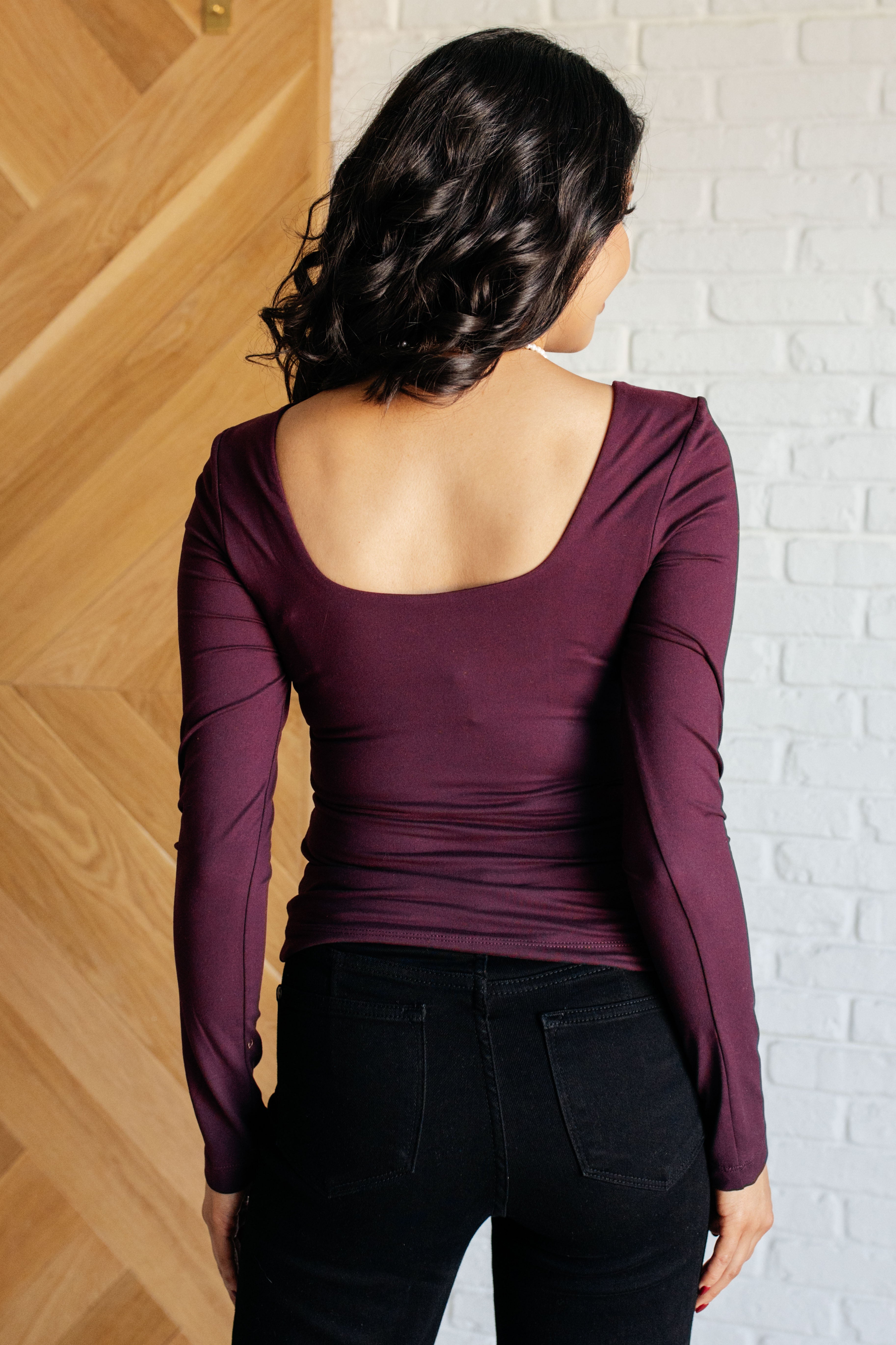 Never Imitated Long Sleeve Top in Cassis    Tops Ave Shops- Tilden Co.