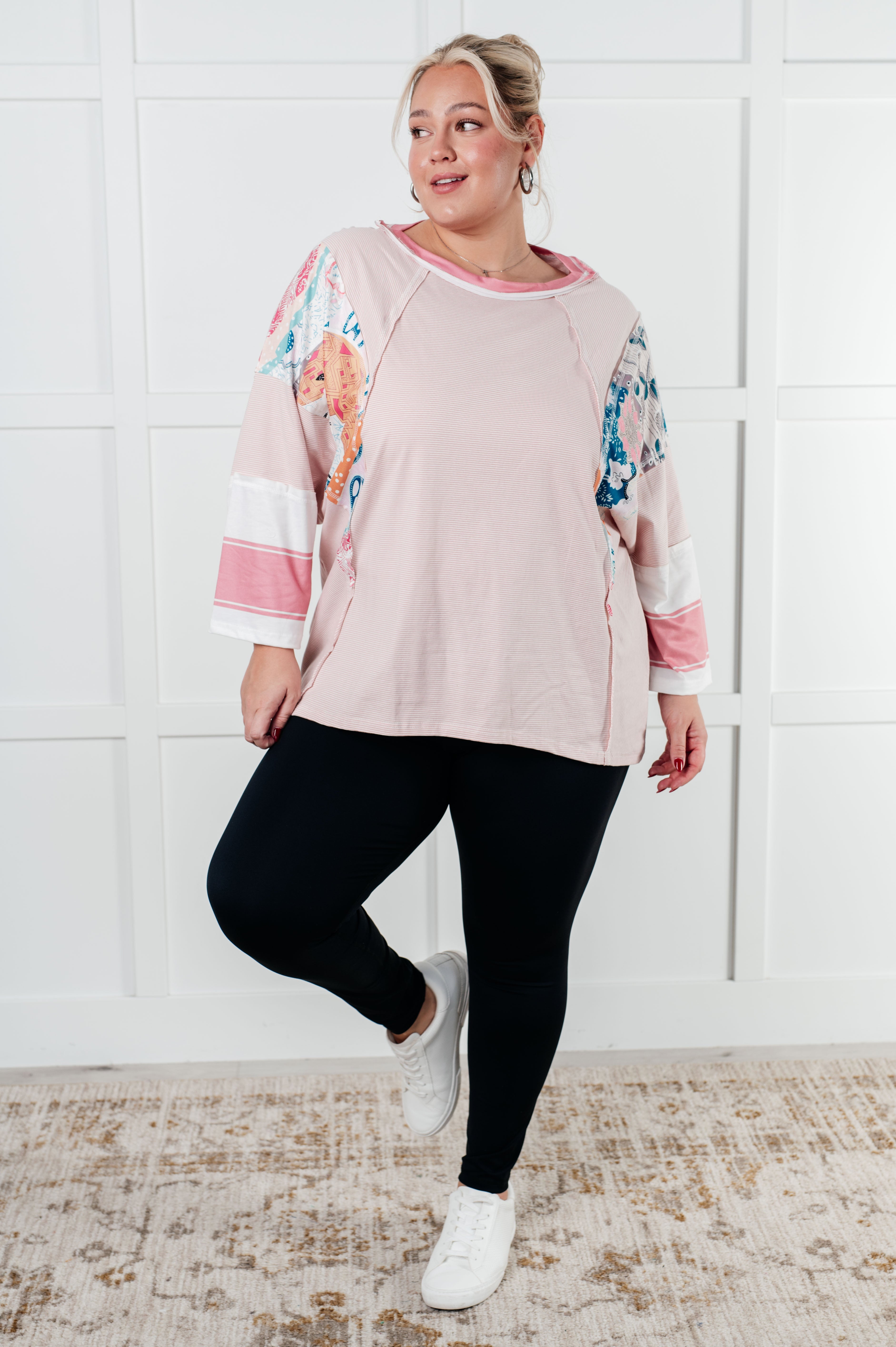 New Chapter Floral Color Block Patchwork Top Tops Ave Shops- Tilden Co.