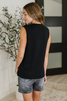 New Normal Pleat Detail Sleeveless Top in Black Womens Ave Shops- Tilden Co.