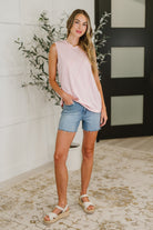 New Normal Pleat Detail Sleeveless Top in Pink Womens Ave Shops- Tilden Co.