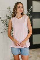 New Normal Pleat Detail Sleeveless Top in Pink Womens Ave Shops- Tilden Co.