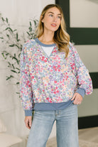 New Opportunities Drop Shoulder Floral Pullover Sweater Ave Shops- Tilden Co.
