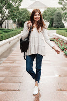 Nicely Done Tiered Top in Gray    Womens Ave Shops- Tilden Co.