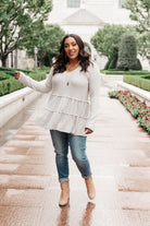 Nicely Done Tiered Top in Gray    Womens Ave Shops- Tilden Co.