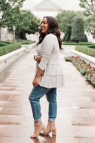 Nicely Done Tiered Top in Gray    Womens Ave Shops- Tilden Co.