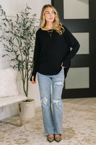 Nice to Each Other Raglan Sleeve Top in Black Womens Ave Shops- Tilden Co.