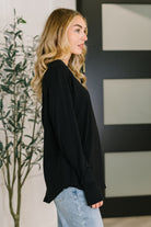 Nice to Each Other Raglan Sleeve Top in Black Womens Ave Shops- Tilden Co.
