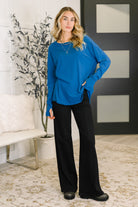 Nice to Each Other Raglan Sleeve Top in Classic Blue Womens Ave Shops- Tilden Co.