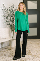 Nice to Each Other Raglan Sleeve Top in Kelly Green Womens Ave Shops- Tilden Co.