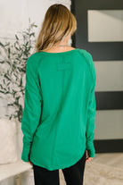 Nice to Each Other Raglan Sleeve Top in Kelly Green Womens Ave Shops- Tilden Co.