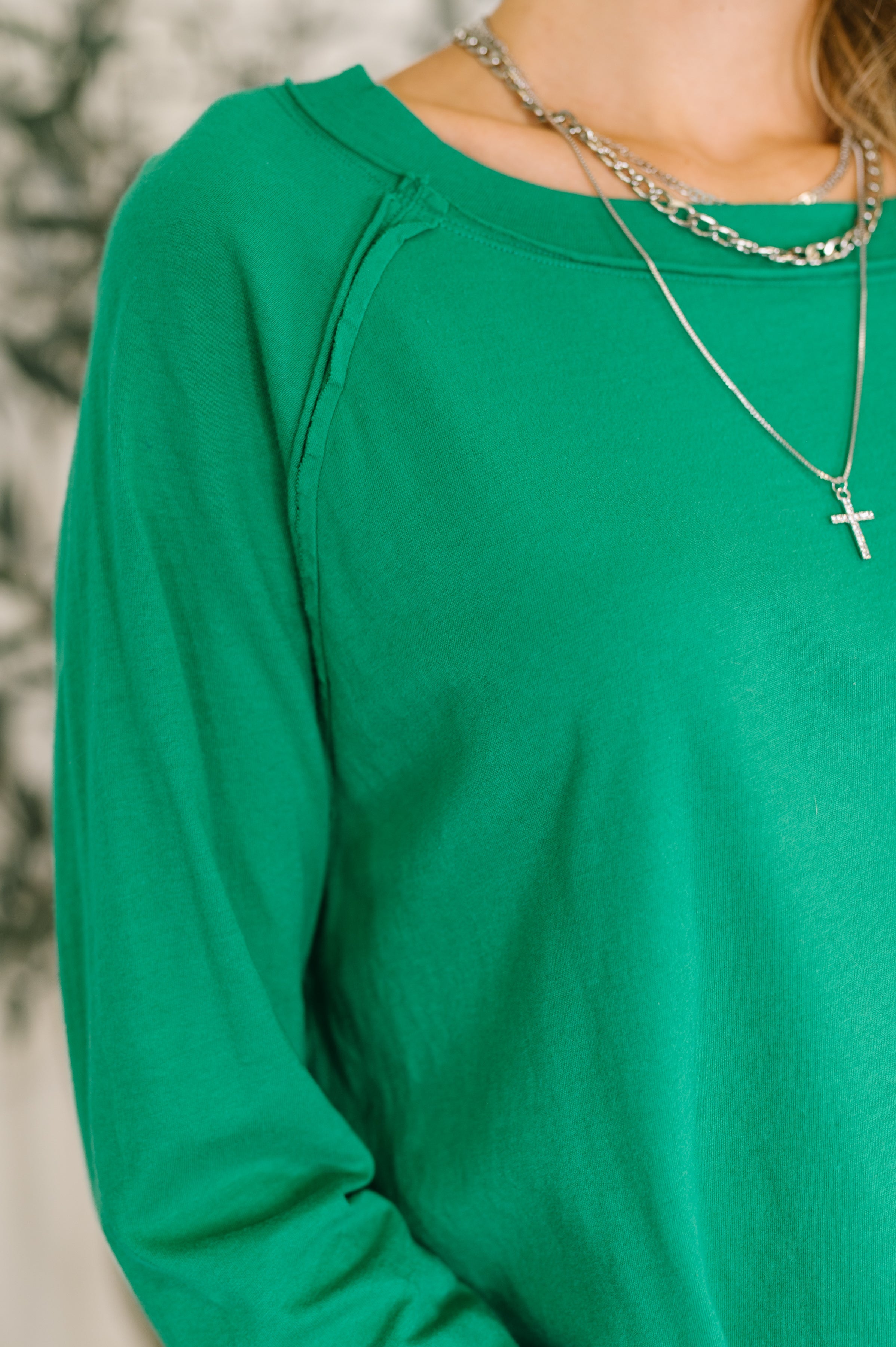 Nice to Each Other Raglan Sleeve Top in Kelly Green Womens Ave Shops- Tilden Co.