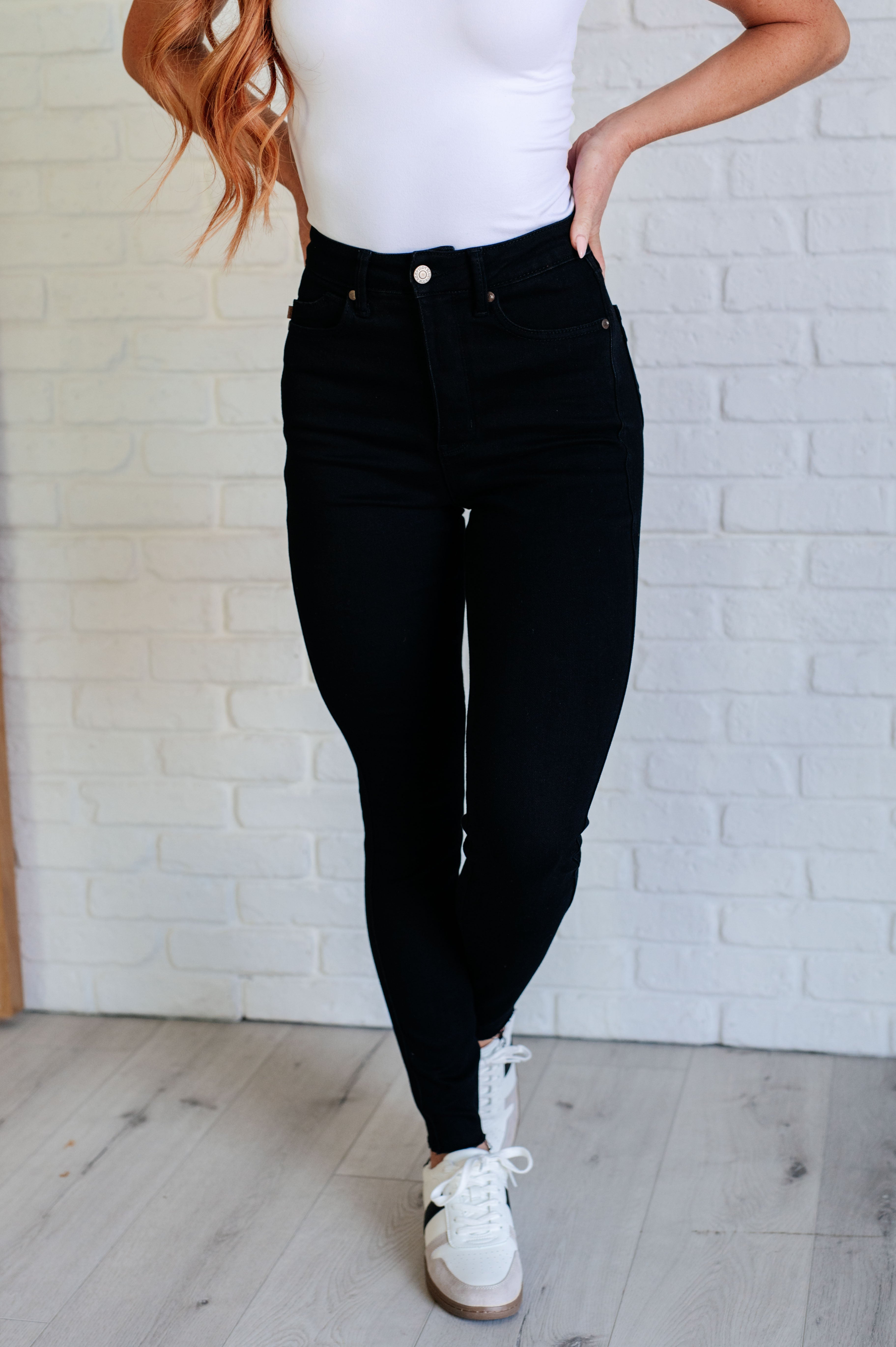 Nicole Tummy Control Skinny Jeans in Black    Womens Ave Shops- Tilden Co.