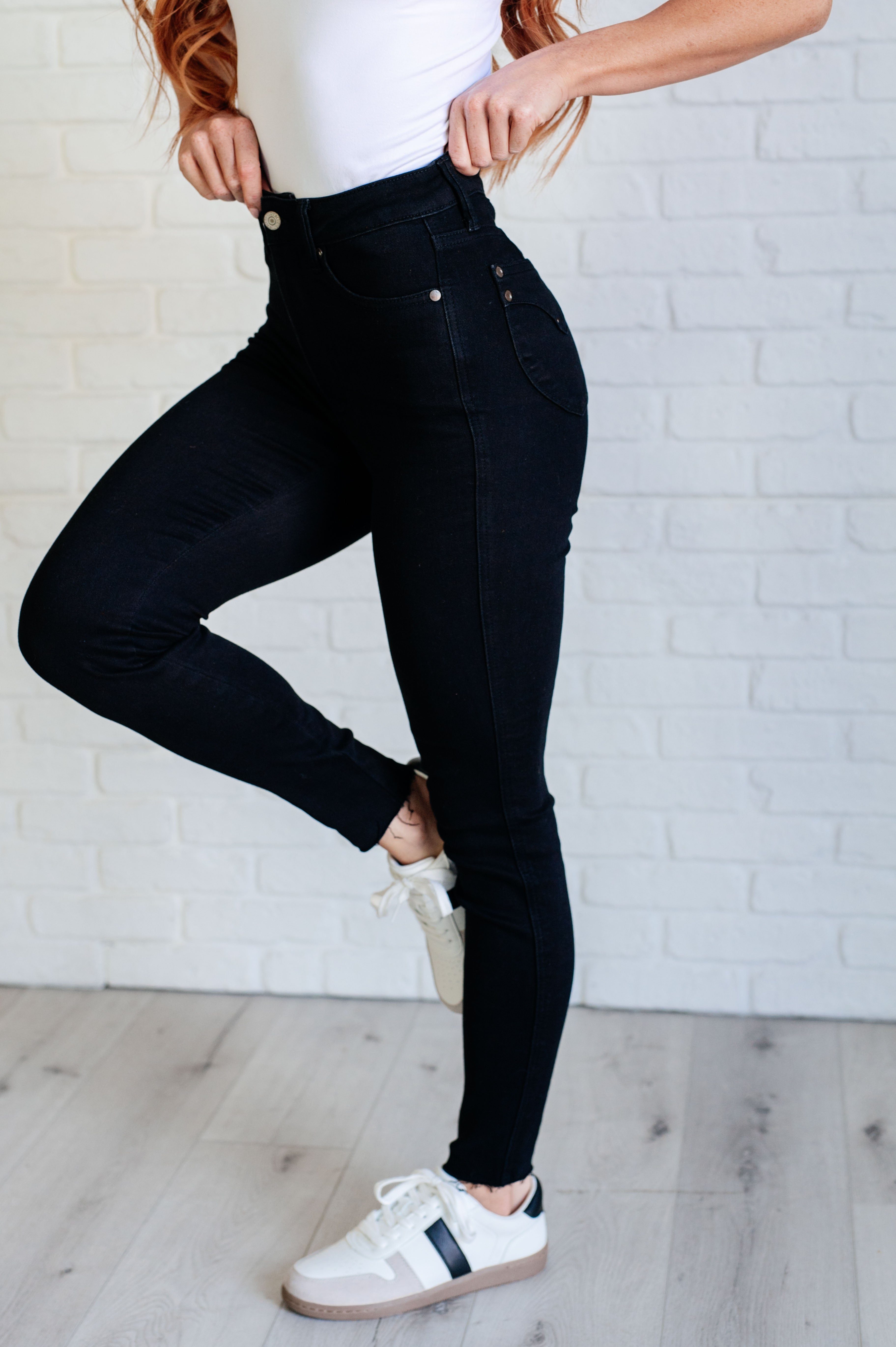 Nicole Tummy Control Skinny Jeans in Black    Womens Ave Shops- Tilden Co.