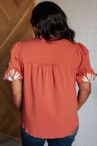 No Concerns Embroidered Sleeve Blouse    Blouses Ave Shops- Tilden Co.