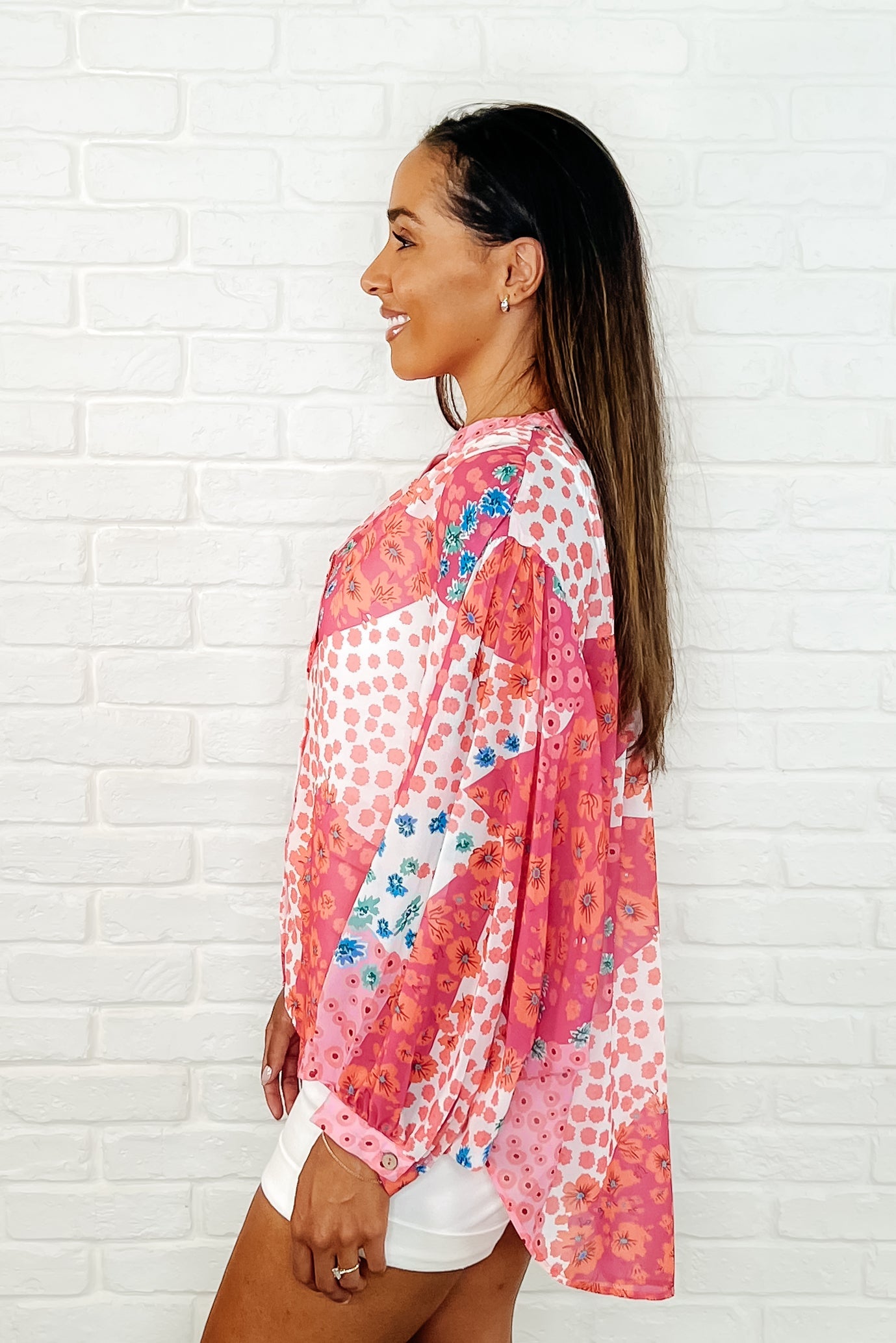 No Hesitation Mixed Print Blouse Womens Ave Shops- Tilden Co.