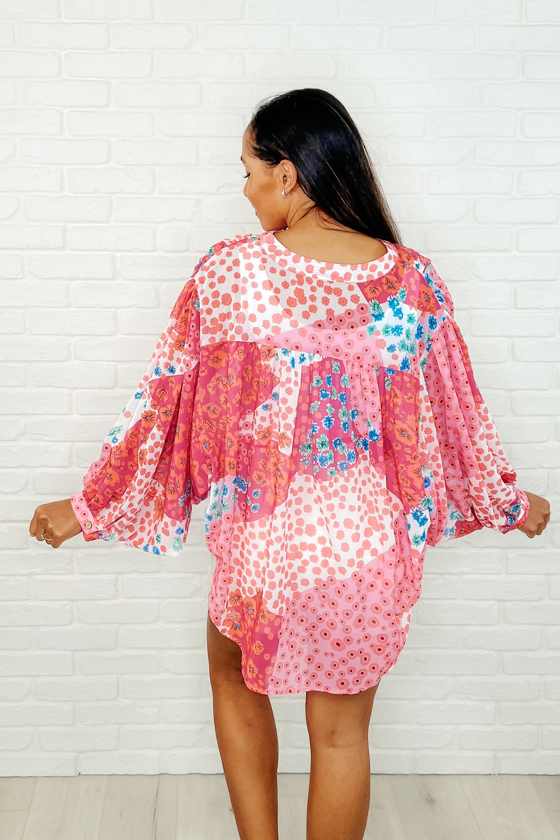 No Hesitation Mixed Print Blouse Womens Ave Shops- Tilden Co.