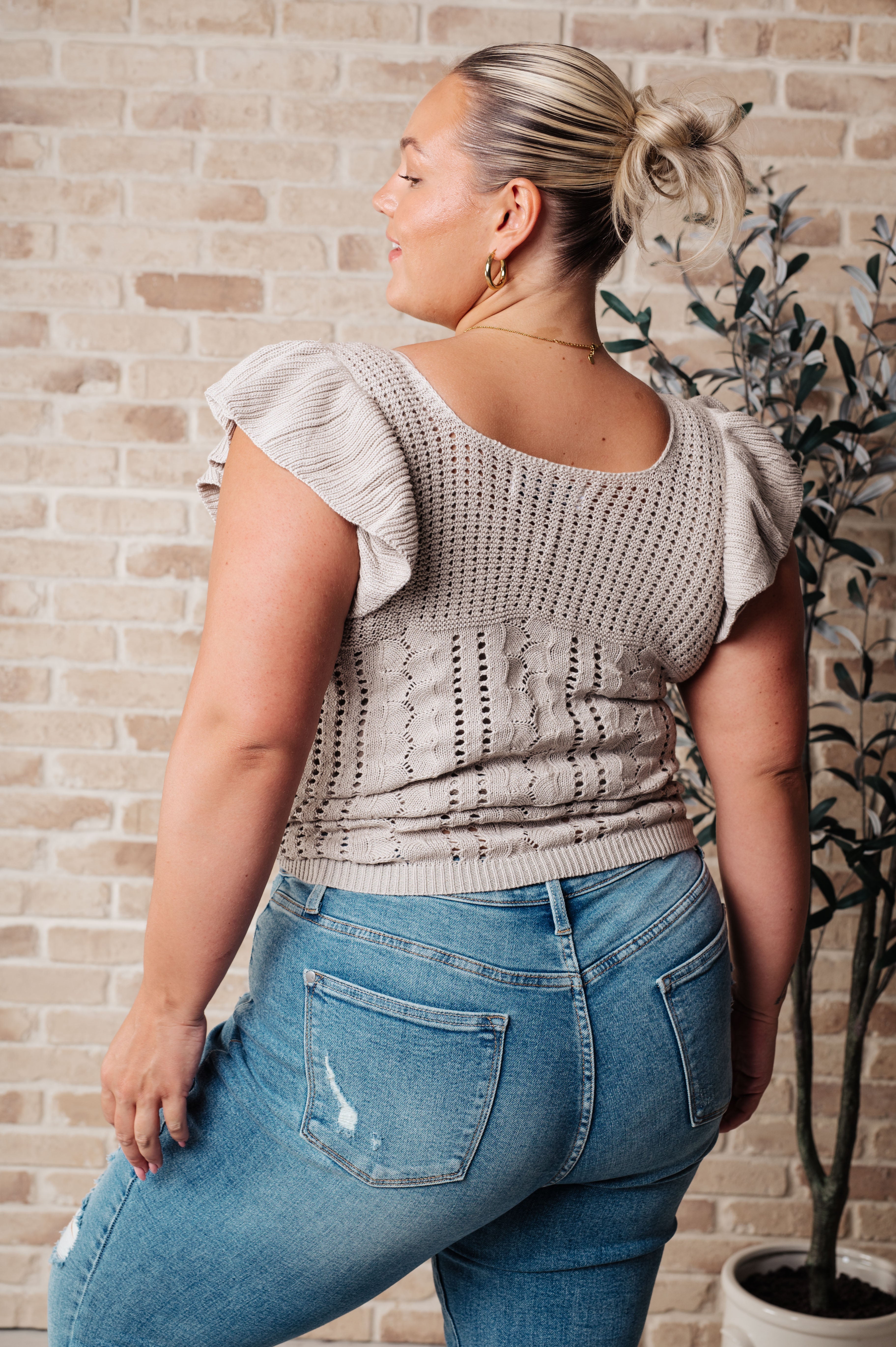 No One Knows Pointelle Knit Top Tops Ave Shops- Tilden Co.