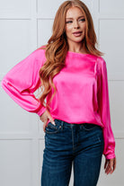 Not Exaggerating Satin Puff Sleeve Blouse Blouses Ave Shops- Tilden Co.