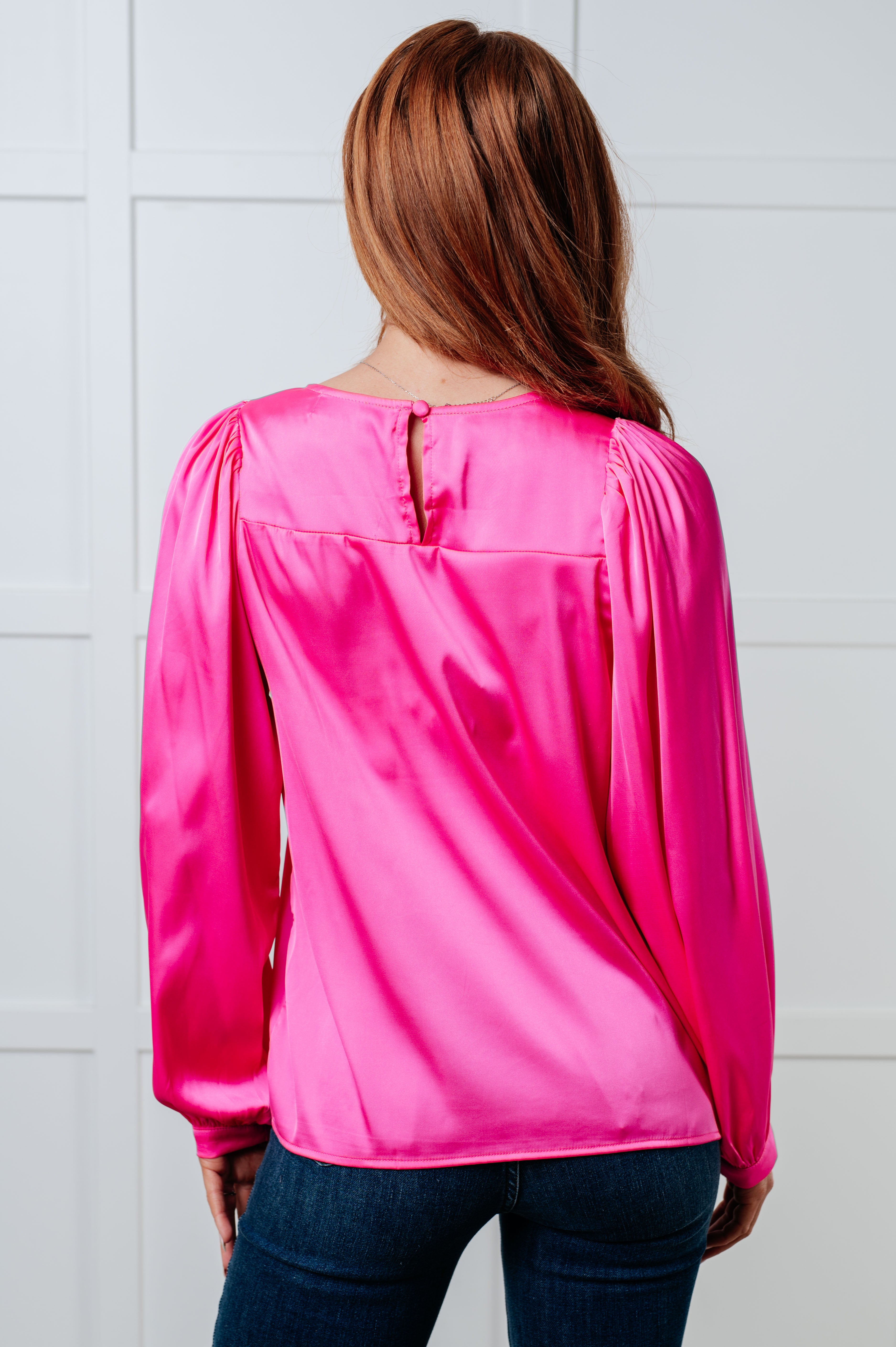 Not Exaggerating Satin Puff Sleeve Blouse Blouses Ave Shops- Tilden Co.