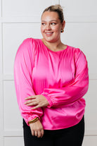 Not Exaggerating Satin Puff Sleeve Blouse Blouses Ave Shops- Tilden Co.