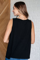 Not So Anxious V-Neck Tank in Black    Tops Ave Shops- Tilden Co.