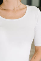 Nothing to Prove U-Neck Half Sleeve Top in White Womens Ave Shops- Tilden Co.