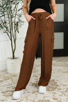 Off Duty Straight Leg Cargo Pants in Brown Womens Ave Shops- Tilden Co.