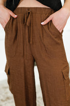 Off Duty Straight Leg Cargo Pants in Brown Womens Ave Shops- Tilden Co.