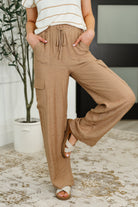 Off Duty Straight Leg Cargo Pants in Tan Womens Ave Shops- Tilden Co.