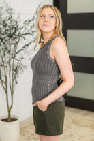 Offbeat Essential Mineral Washed Tank in Ash Grey Womens Ave Shops- Tilden Co.