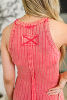 Offbeat Essential Mineral Washed Tank in Viva Magenta Womens Ave Shops- Tilden Co.