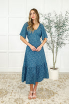 Olive Dress in Blue Vineyard Womens Ave Shops- Tilden Co.