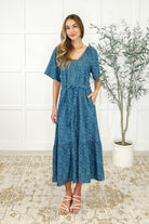 Olive Dress in Blue Vineyard Womens Ave Shops- Tilden Co.