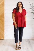 One Day Soon V-Neck Ruffle Detail Top    Tops Ave Shops- Tilden Co.