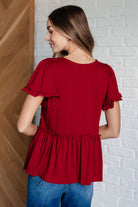 One Day Soon V-Neck Ruffle Detail Top    Tops Ave Shops- Tilden Co.