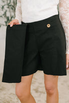 Only Pair Faux Wrap Skort in Black Skirts Ave Shops- Tilden Co.
