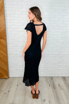 On the Town Lace Scoop Neck Dress in Black Womens Ave Shops- Tilden Co.