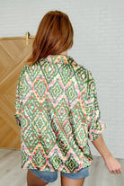 Optical Illusion Button Up Blouse Womens Ave Shops- Tilden Co.