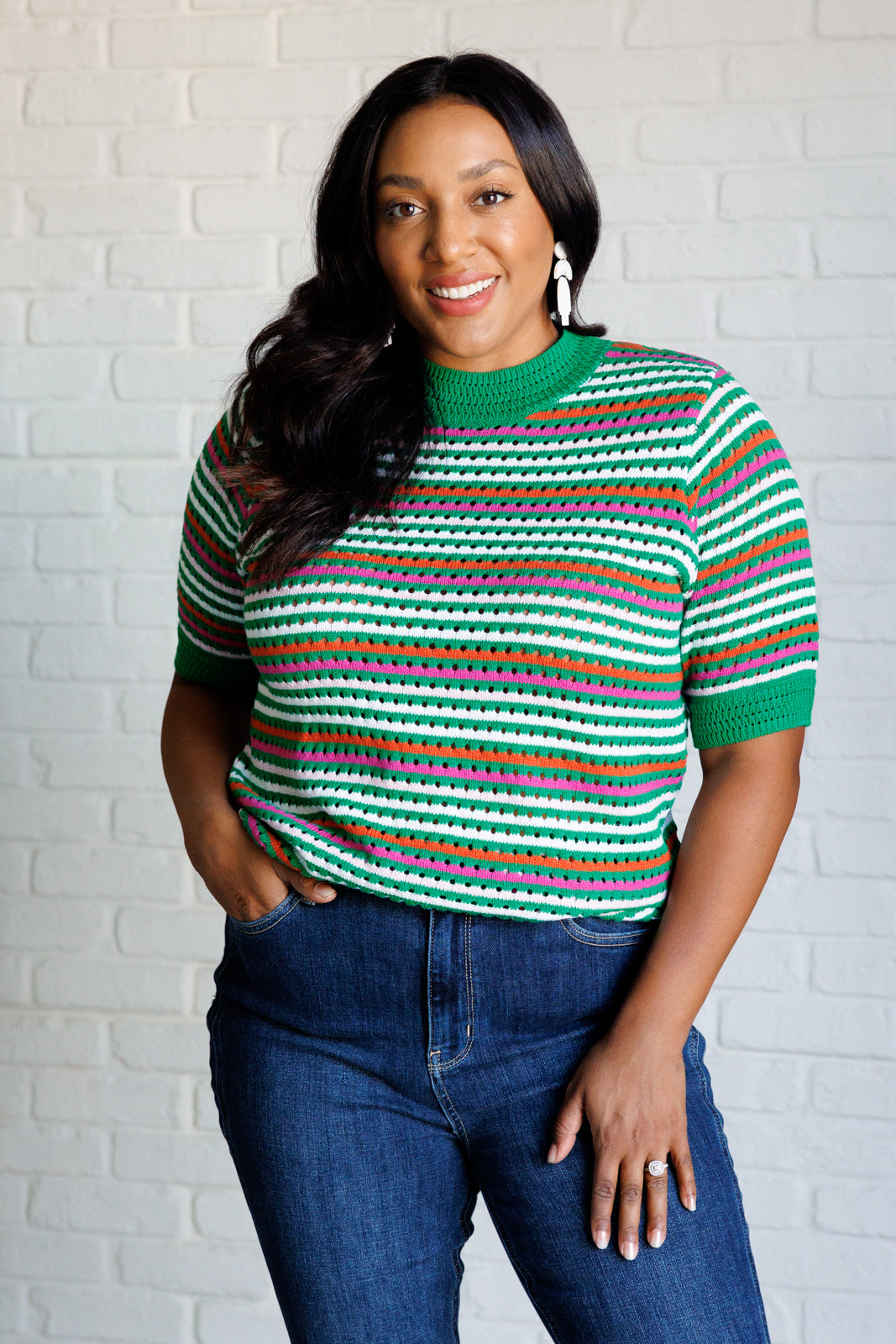 Our Situationship Knit Striped Top T-Shirt Ave Shops- Tilden Co.