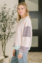 Outside the Lines Oversized Color Block Pullover Womens Ave Shops- Tilden Co.