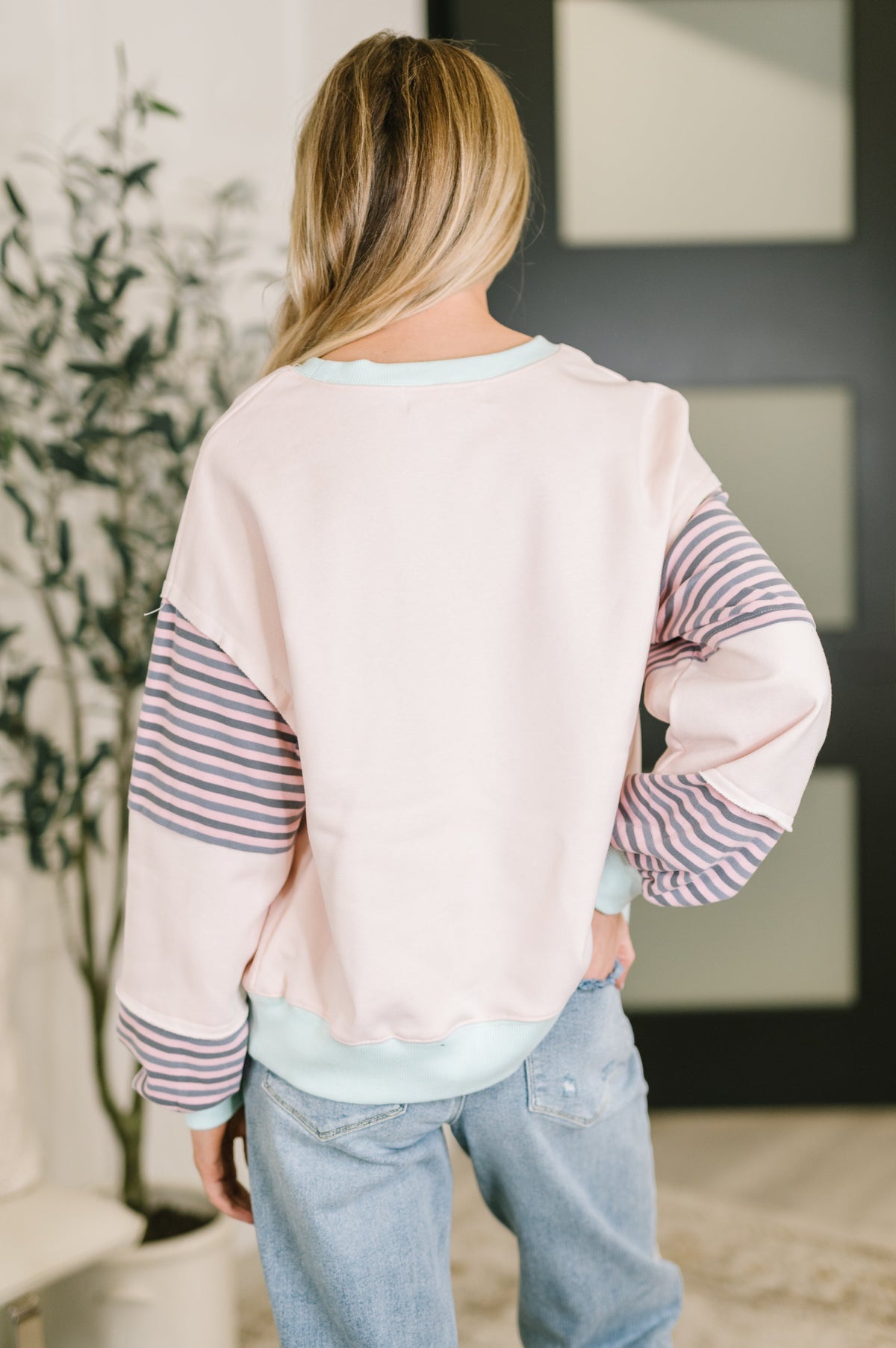 Outside the Lines Oversized Color Block Pullover Womens Ave Shops- Tilden Co.
