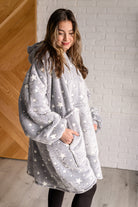 Oversized Blanket Hoodie in Grey Stars Layers Ave Shops- Tilden Co.